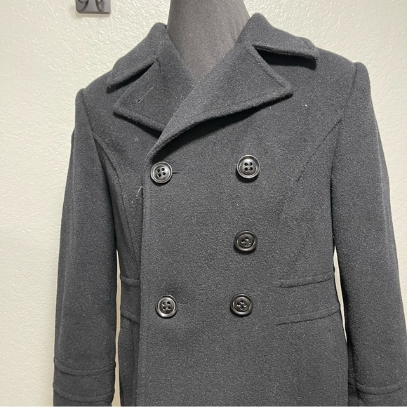 St.John’s Bay Women’s Black Wool Blend Peacoat MEDIUM - Picture 2 of 9